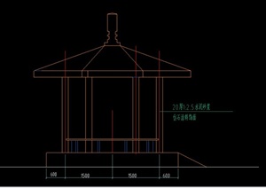 园林景观八角景亭设计CAD施工图