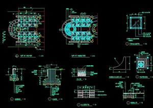 园林景观列植广场铺地及花坛大样设计CAD施工图