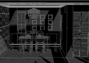 欧式风格住宅餐厅室内装饰设计3dmax模型