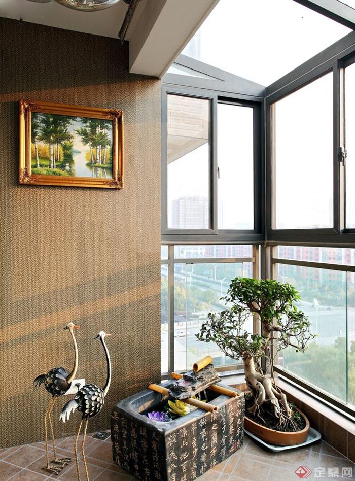 阳台,装饰品,盆栽植物,玻璃窗,装饰画