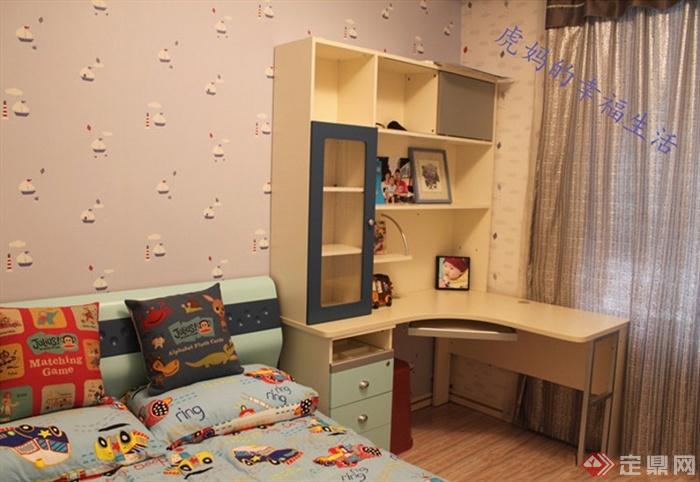儿童房,卧室,书桌,书柜