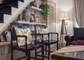 客厅,椅子,茶几,置物架,立地灯