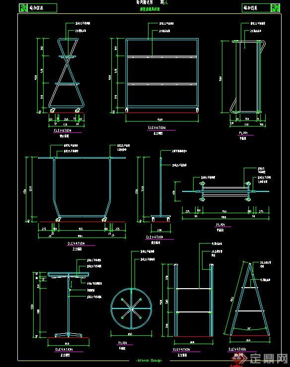 多款服装店道具设计CAD方案详图(1)