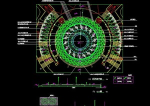 园林景观音乐旱喷泉铺地设计CAD施工图