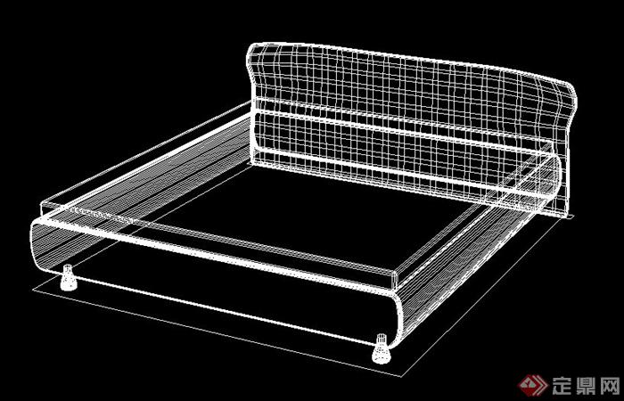 室内装饰家具床cad模型(1)