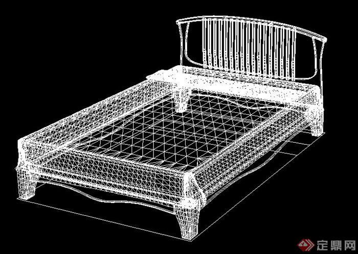 室内装饰家具床cad模型(4)