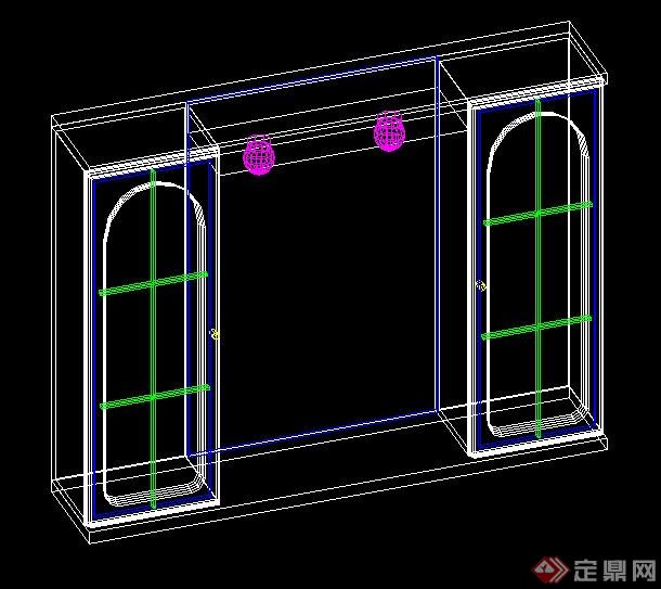 室内装饰多款储物柜家具cad模型(4)