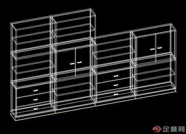 室内装饰多款边柜、储物柜家具cad模型(3)