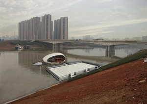 四个码头建筑平台设计SU(草图大师)模型