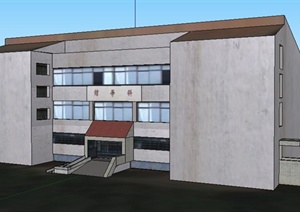 某科学馆办公楼建筑设计SU(草图大师)模型