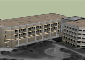 某股市大楼建筑设计SU(草图大师)模型