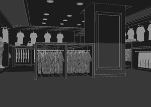 现代某西服服装店装修设计3DMAX模型