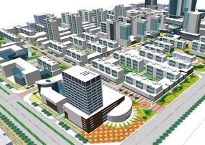 某住宅小区整体建筑规划SU(草图大师)模型