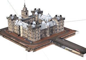 某爱丁堡建筑设计SU(草图大师)模型