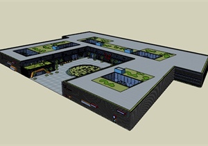 某厂房建筑景观整体布局设计SU(草图大师)模型