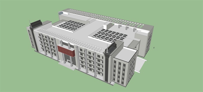 现代风格某五层办公楼建筑设计su模型