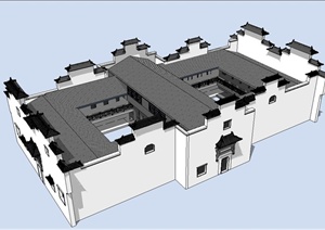 民居别墅建筑设计SU(草图大师)模型