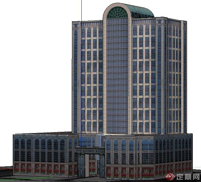 新古典办公大厦建筑设计su模型(1)