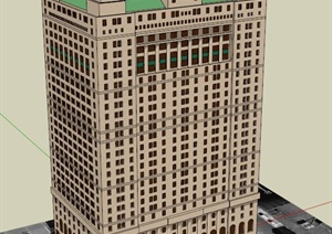 一栋酒店大楼建筑设计SU(草图大师)模型
