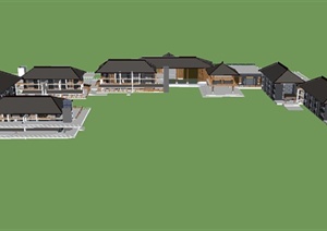 某地度假村酒店综合体建筑设计SU(草图大师)模型
