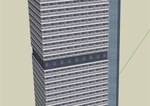 某高层酒店大楼建筑设计SU(草图大师)模型