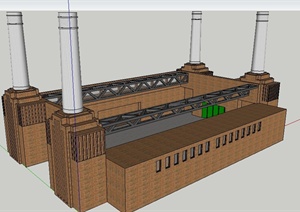 某发电站工业建筑设计SU(草图大师)模型