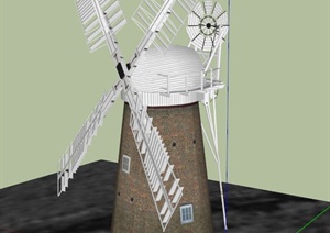 风车房建筑设计设计SU(草图大师)模型