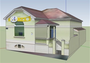欧式风格复式民居住宅建筑设计SU(草图大师)模型