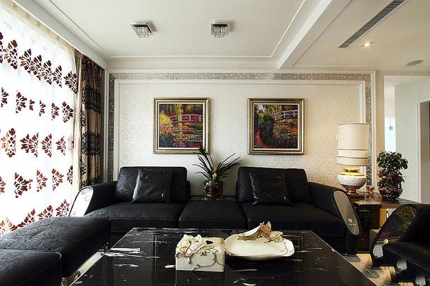 客厅,沙发,茶几,装饰画,背景墙,植物