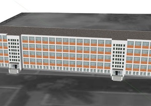 五层教学楼建筑设计SU(草图大师)模型