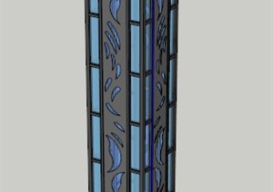 一个现代灯柱设计SU(草图大师)模型