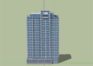 某现代高层医院建筑设计SU(草图大师)模型