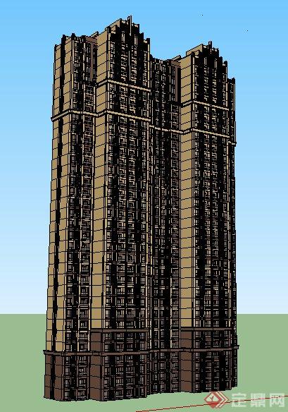 多栋多层、高层住宅建筑设计su模型(2)