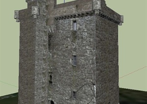 某栋城堡建筑设计SU(草图大师)模型