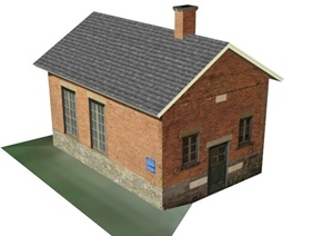 一个单层居住屋建筑设计SU(草图大师)模型