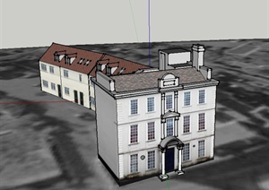 某三层与两层组合住宅建筑设计SU(草图大师)模型