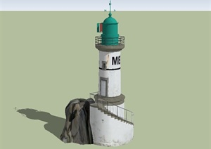 某高层观测塔建筑设计SU(草图大师)模型