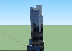 某组合式高层办公建筑设计SU(草图大师)模型