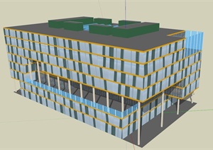 阿拉斯加某办公大楼建筑设计SU(草图大师)模型