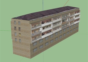 沿街住宅楼建筑设计SU(草图大师)模型