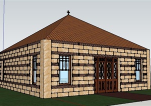 某欧式教会礼堂建筑设计SU(草图大师)模型
