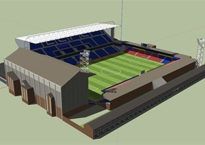 一个足球场建筑设计SU(草图大师)模型