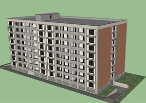 某公寓大楼建筑设计SU(草图大师)模型