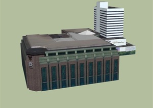曼谷某大型购物中心建筑设计SU(草图大师)模型
