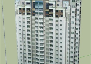 特色高层住宅楼建筑设计SU(草图大师)模型