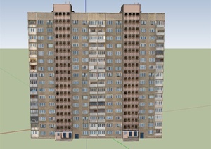 某高层小区住宅房建筑设计SU(草图大师)模型