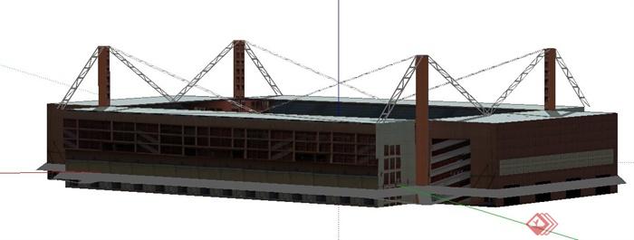 现代风格梅斯塔利亚球场建筑设计SU模型(2)