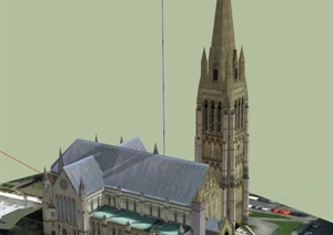 布里斯托尔基督教堂建筑设计SU(草图大师)模型