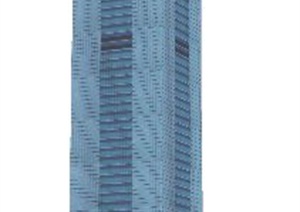 独栋现代高层大厦建筑设计SU(草图大师)模型