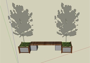 树池坐凳组合设计SU(草图大师)模型